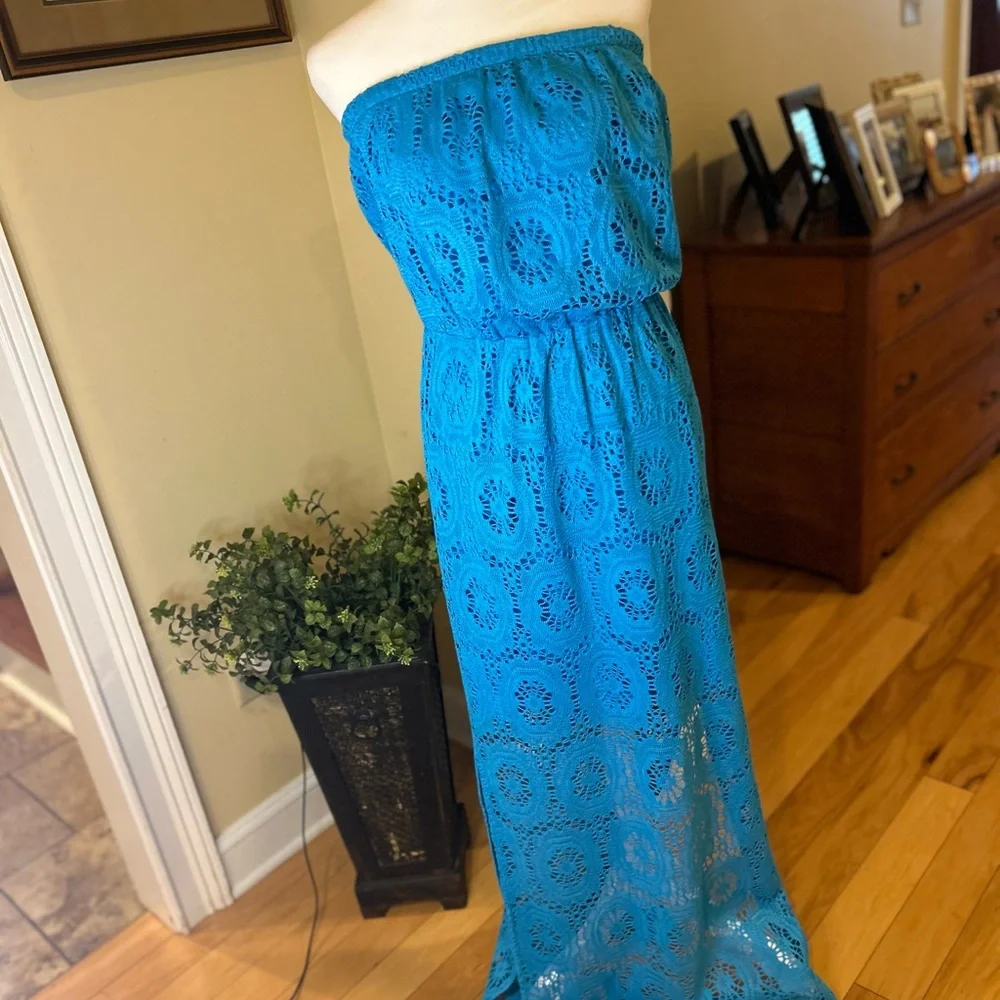 Lilly Pulitzer Emmett Women’s Strapless Dress in Blue - Picture 3 of 14